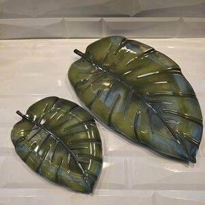 2-Margaritaville Melamine Tray Palm Leaf Platters‎